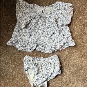 Rylee + Cru Blue and White Floral Outfit